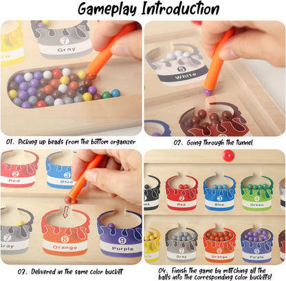 Wooden Magnetic Color & Number Maze