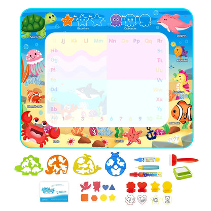 Magic Water Drawing Mat (100×80 cm) – Reusable Montessori Doodle Toy