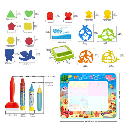 Magic Water Drawing Mat (100×80 cm) – Reusable Montessori Doodle Toy