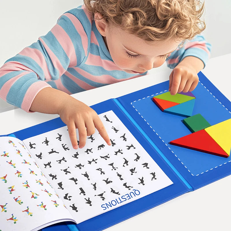 Wooden Magnetic Tangram Puzzle Book