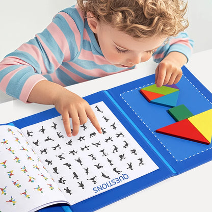 Wooden Magnetic Tangram Puzzle Book