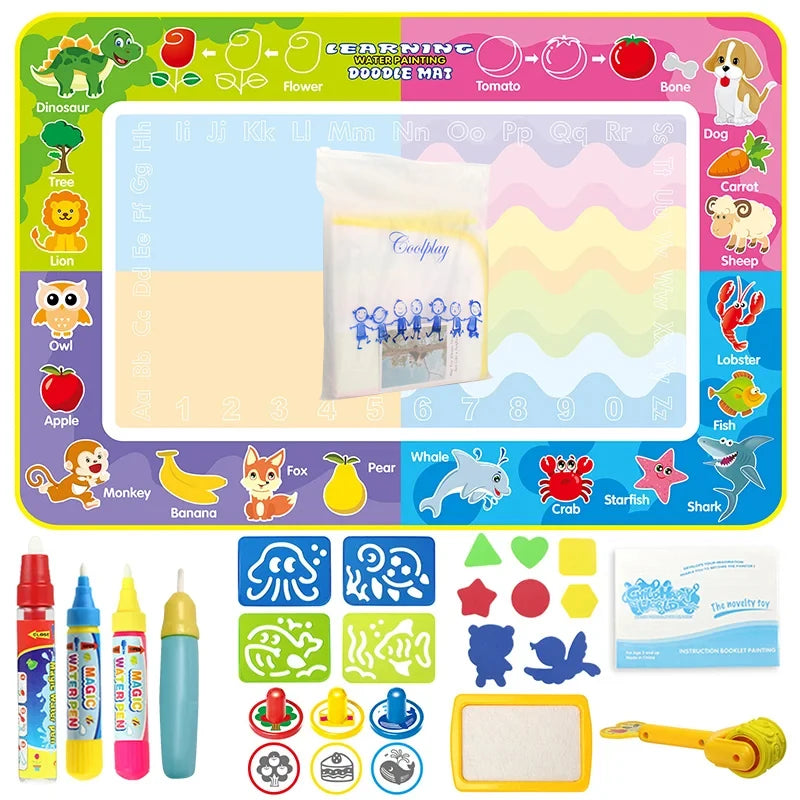 Magic Water Drawing Mat with Reusable Pens