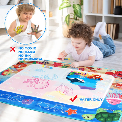 Magic Water Drawing Mat (100×80 cm) – Reusable Montessori Doodle Toy