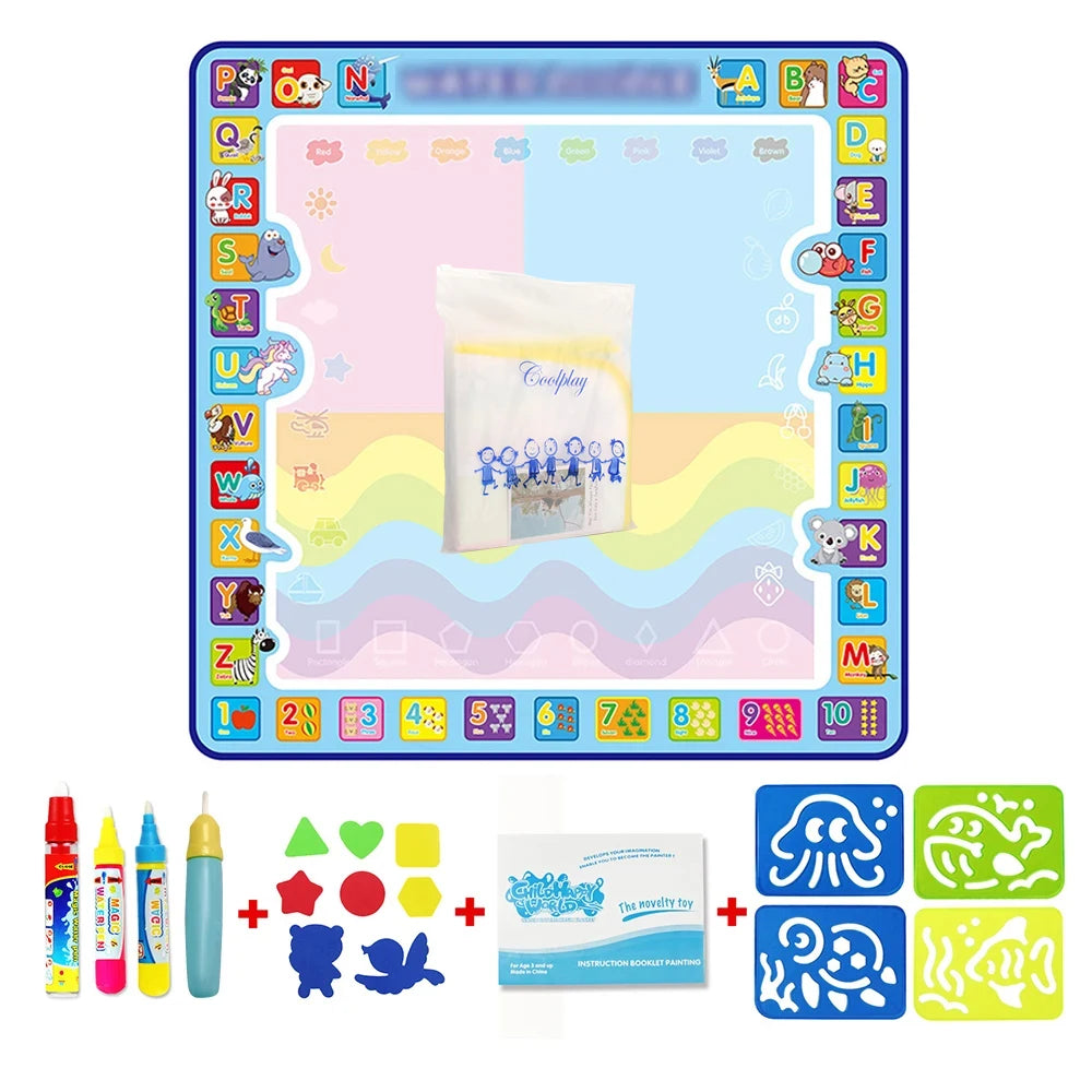 Magic Water Drawing Mat with Reusable Pens