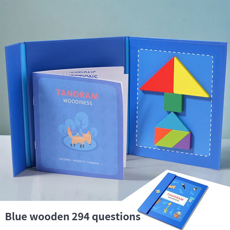 Wooden Magnetic Tangram Puzzle Book