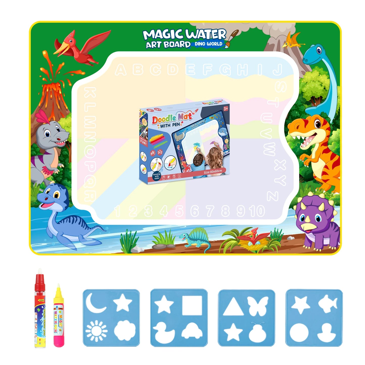 Magic Water Drawing Mat with Reusable Pens