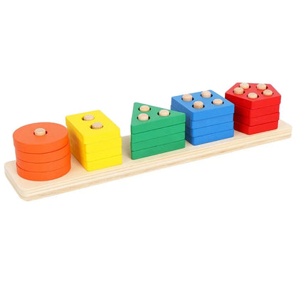Montessori Wooden Sorting & Stacking Puzzle