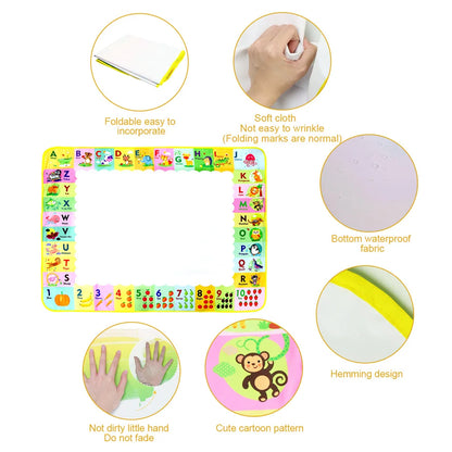 Magic Water Drawing Mat with Reusable Pens