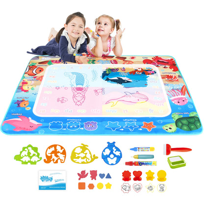 Magic Water Drawing Mat (100×80 cm) – Reusable Montessori Doodle Toy