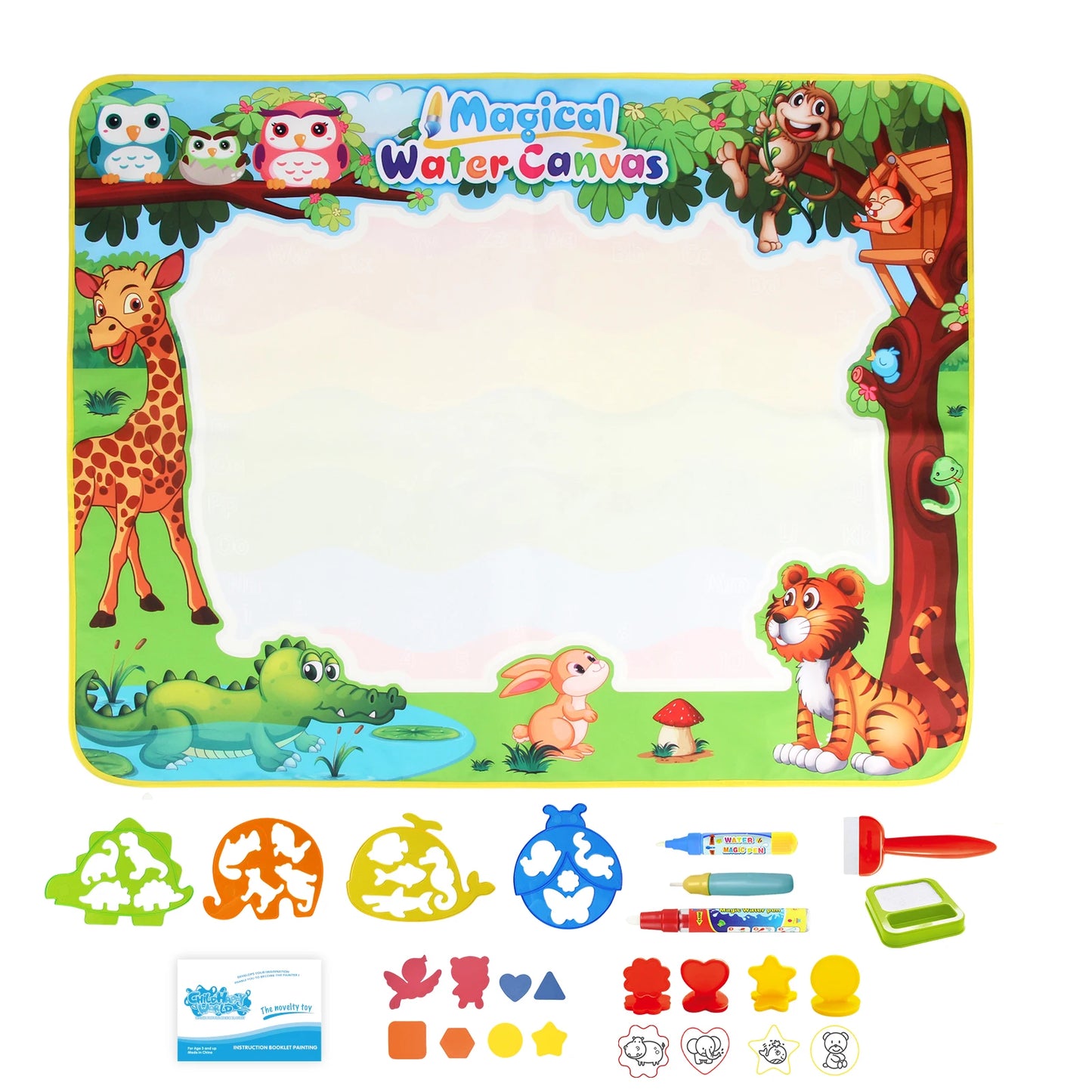 Magic Water Drawing Mat (100×80 cm) – Reusable Montessori Doodle Toy