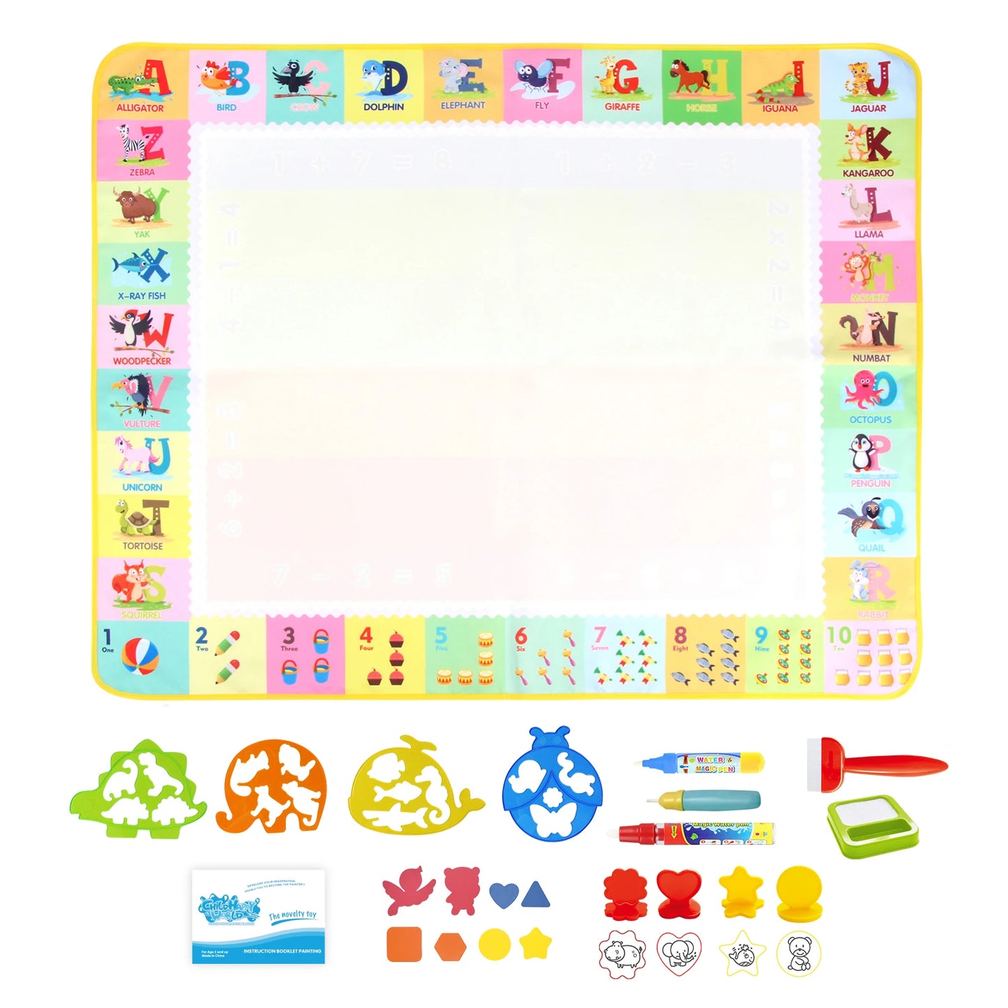 Magic Water Drawing Mat (100×80 cm) – Reusable Montessori Doodle Toy