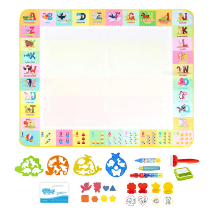 Magic Water Drawing Mat (100×80 cm) – Reusable Montessori Doodle Toy