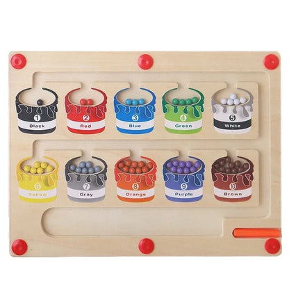 Wooden Magnetic Color & Number Maze