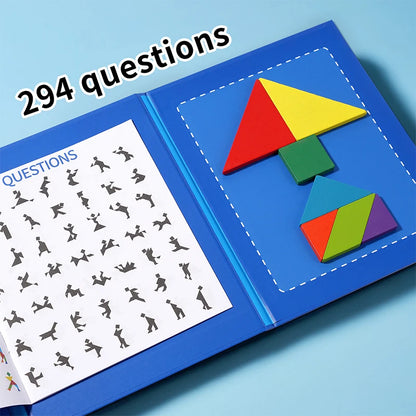 Wooden Magnetic Tangram Puzzle Book