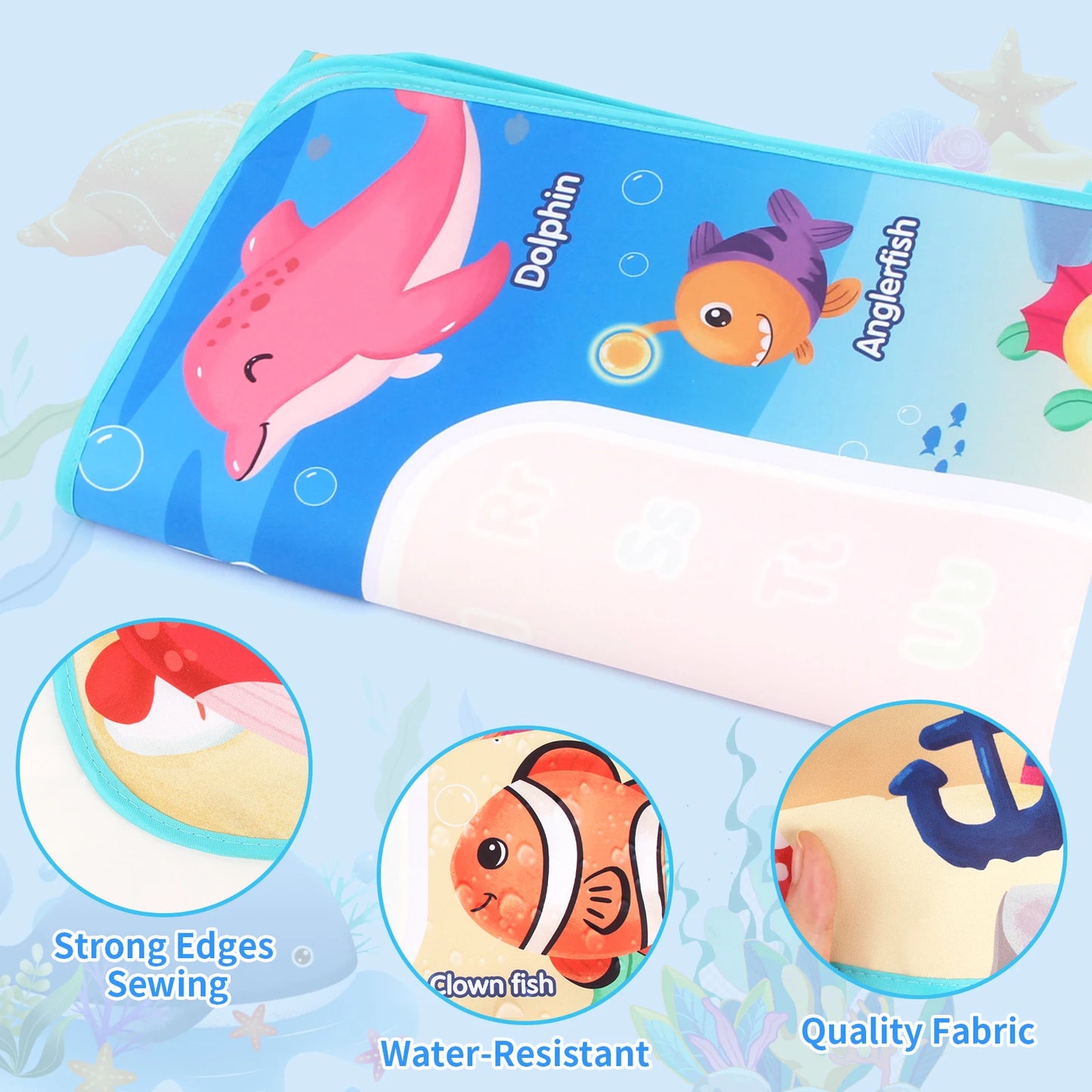 Magic Water Drawing Mat (100×80 cm) – Reusable Montessori Doodle Toy