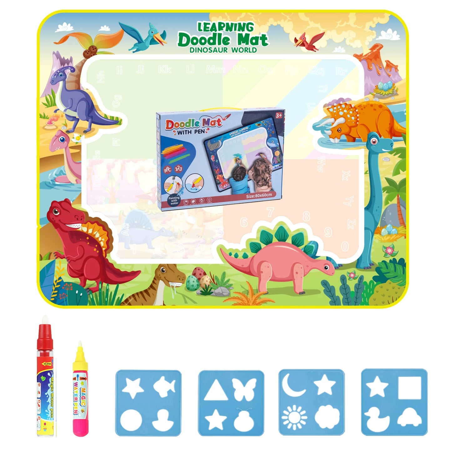 Magic Water Drawing Mat with Reusable Pens